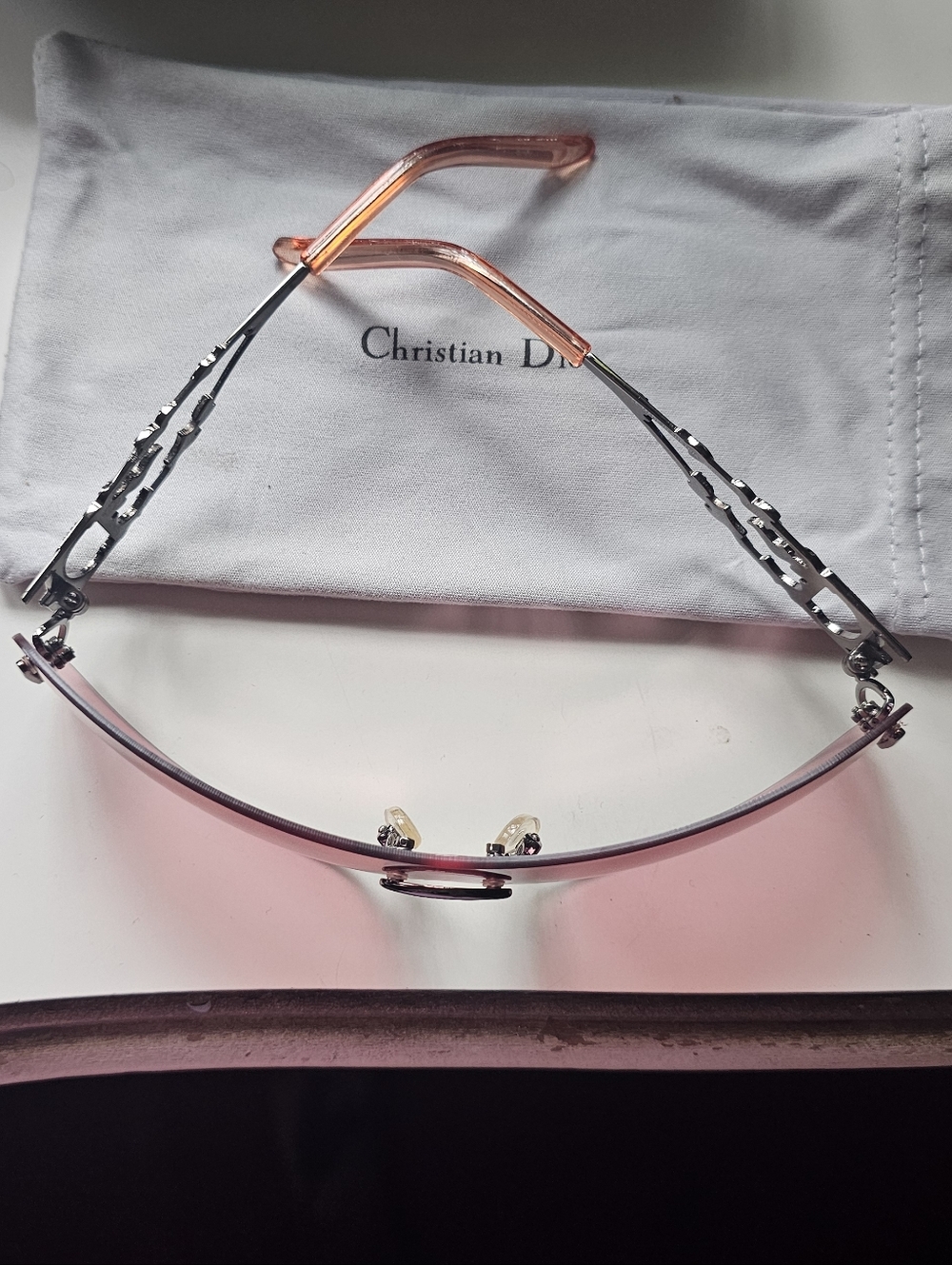 Vintage Christian Dior "Fire" sunglasses with case Pink - Picture 9 of 13